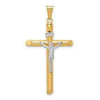 14k Two-Tone Polished Crucifix Pendant