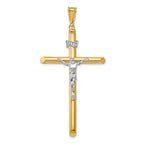14k Two-Tone Polished Crucifix Pendant