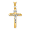 14k Two-Tone Polished INRI Crucifix Pendant