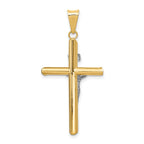 14k Two-Tone Polished INRI Crucifix Pendant