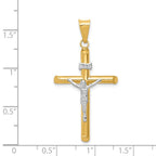 14k Two-Tone Polished INRI Crucifix Pendant