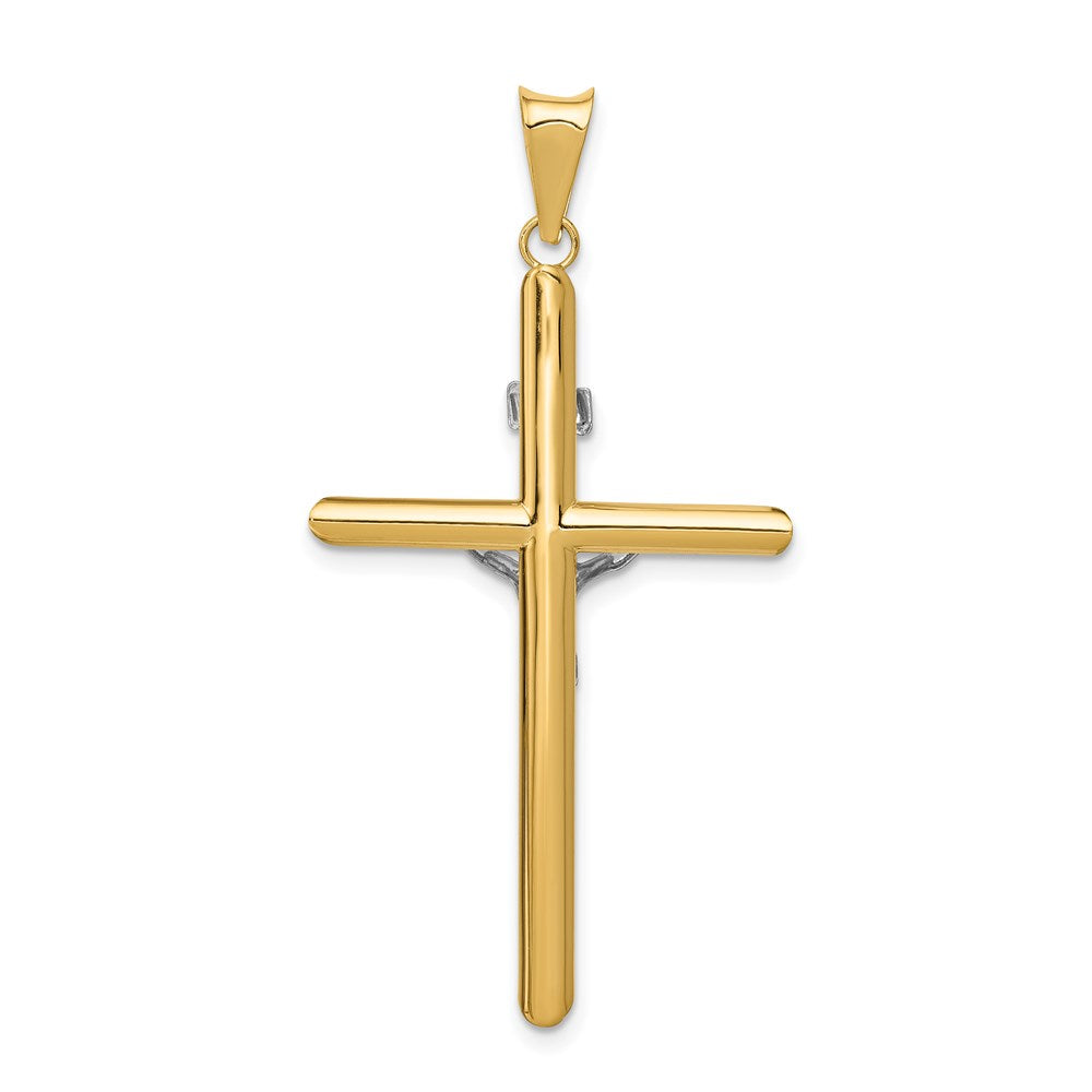 14k Two-Tone Polished INRI Crucifix Pendant