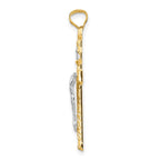 14k Two-Tone and White Rhodium INRI Crucifix Pendant