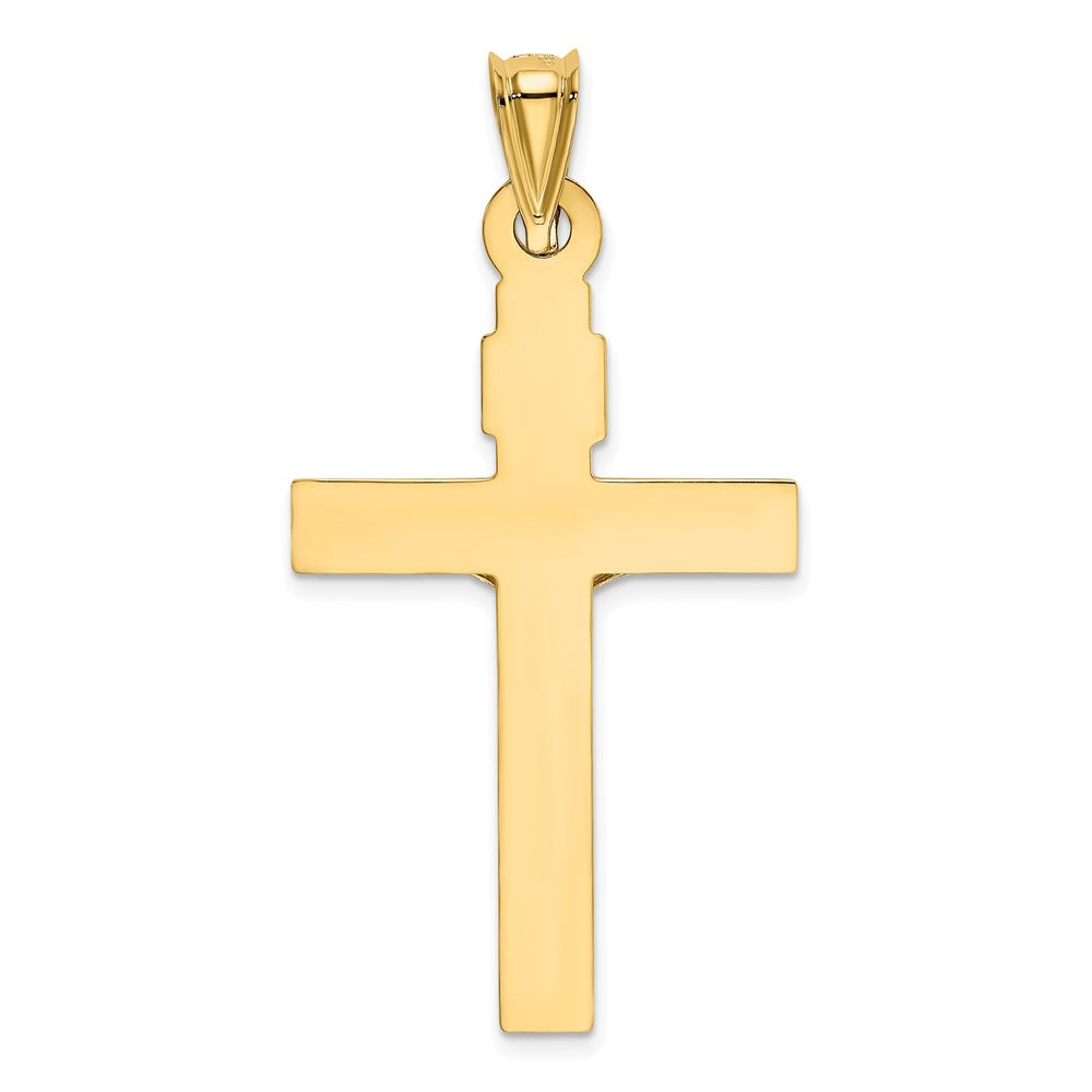 14K Two-Tone and White Rhodium Crucifix Pendant