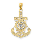 14k and White Rhodium Polished Mariners Crucifix Pendant