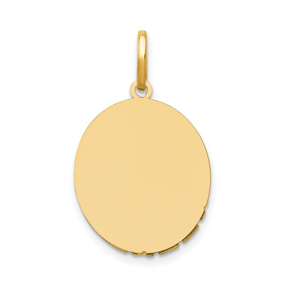 14k Two-Tone Our Lady Of Guadalupe Semi-solid Oval Pendant
