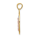 14K Two-tone with White Rhodium Diamond-cut Our Lady of Guadalupe Oval Charm