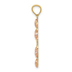 14K Two-Tone with White Rhodium Our Lady Of Guadalupe with Flowers Oval Pendant