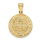 14k Polished Solid San Benito 2-Sided Round Pendant