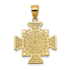 14k Polished Solid San Benito 2-Sided Cross Pendant