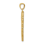 14K and White Rhodium Polished Two-Level Angel Wing Pendant