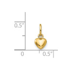 14K Polished 3-D Puffed Heart Charm