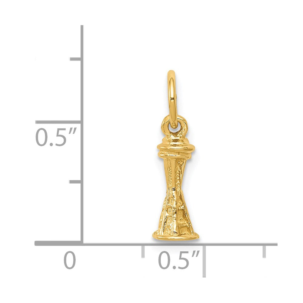 14k Solid Polished Seattle Space Needle Charm
