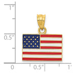 14k Enameled UNITED STATES Flag Pendant
