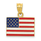 14k Enameled UNITED STATES Flag Pendant