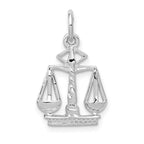 14k White Gold Flat-Backed Scales of Justice Charm