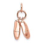 14K Rose Gold Polished 3-D Moveable Ballet Slippers Charm