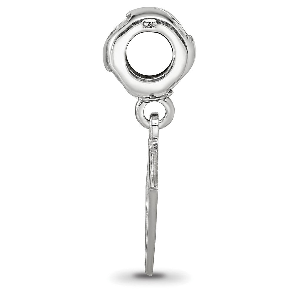 Sterling Silver Rhodium-plated LogoArt Kappa Alpha Theta Kite Heart Bead
