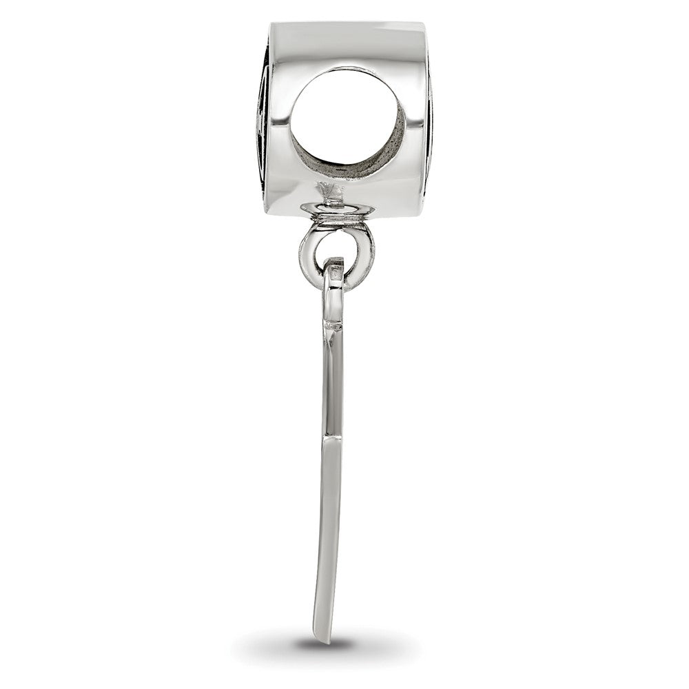 Sterling Silver LogoArt Kappa Alpha Theta Sorority Greek Letters Enameled Oval with Kite Dangle Bead