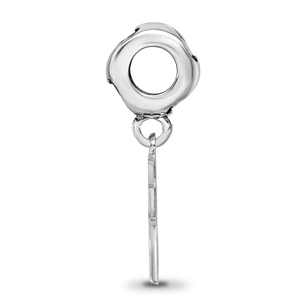 Sterling Silver Rhodium-plated LogoArt Kappa Delta Vertical Letters on Hear