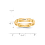 14k Yellow Gold 4mm Knife Edge Comfort Fit Wedding Band