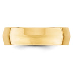 14k Yellow Gold 6mm Knife Edge Comfort Fit Wedding Band