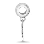 Sterling Silver RH-plate LogoArt Kappa Kappa Gamma Vertical Letter Bead