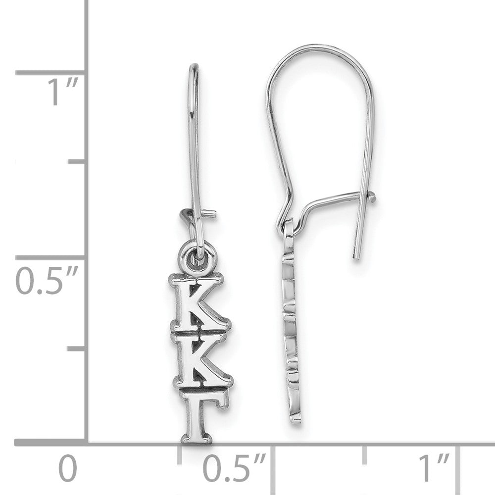 Sterling Silver Polished Kappa Kappa Gamma Dangle Earrings