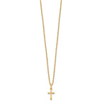 Kelly Waters Gold-plated Small Polished Rounded Cross 18 inch Necklace
