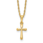 Kelly Waters Gold-plated Small Polished Rounded Cross 18 inch Necklace