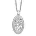 Kelly Waters Rhodium-plated Large Oval St. Christopher Medal 24in Necklace