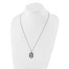 Kelly Waters Antiqued Rhodium-plated St. Michael Medal 24 inch Necklace