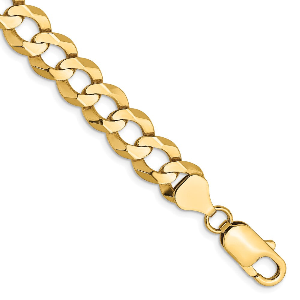 14K 8.3mm Lightweight Flat Cuban with Lobster Clasp Bracelet