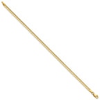 14K 3mm Open Concave Curb with Lobster Clasp Bracelet