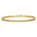 14K 3mm Open Concave Curb with Lobster Clasp Bracelet