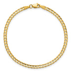 14K 3mm Open Concave Curb with Lobster Clasp Bracelet