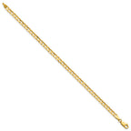 14K 3.8mm Open Concave Curb with Lobster Clasp Bracelet