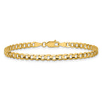 14K 3.8mm Open Concave Curb with Lobster Clasp Bracelet