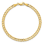 14K 3.8mm Open Concave Curb with Lobster Clasp Bracelet
