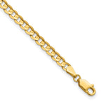 14K 3.8mm Open Concave Curb with Lobster Clasp Bracelet