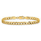 14K 4.5mm Open Concave Curb with Lobster Clasp Bracelet