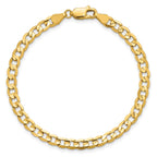 14K 4.5mm Open Concave Curb with Lobster Clasp Bracelet