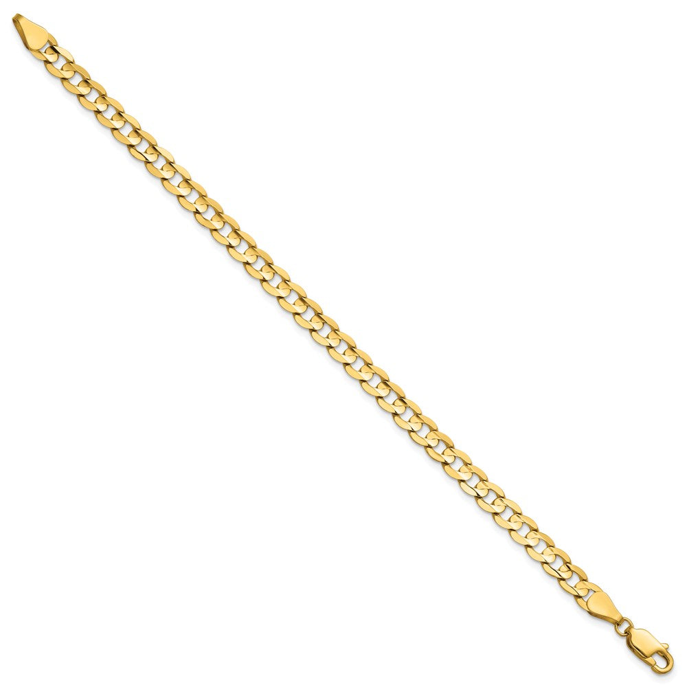 14K 5.25mm Open Concave Curb with Lobster Clasp Bracelet