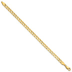 14K 5.25mm Open Concave Curb with Lobster Clasp Bracelet