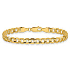 14K 5.25mm Open Concave Curb with Lobster Clasp Bracelet