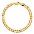 14K 5.25mm Open Concave Curb with Lobster Clasp Bracelet