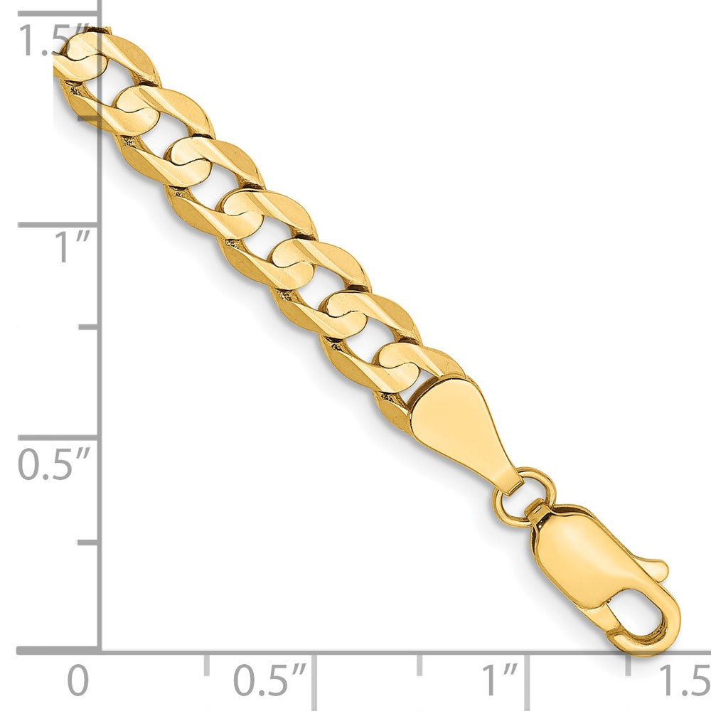 14K 5.25mm Open Concave Curb with Lobster Clasp Bracelet