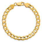 14K 6.75mm Open Concave Curb with Lobster Clasp Bracelet