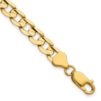 14K 6.75mm Open Concave Curb with Lobster Clasp Bracelet