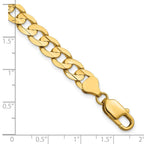 14K 7.5mm Open Concave Curb with Lobster Clasp Bracelet